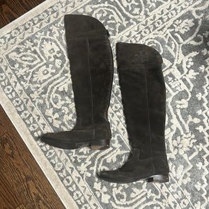 Tory Burch Over the knee Boots, Brown Suede, Size 7.5